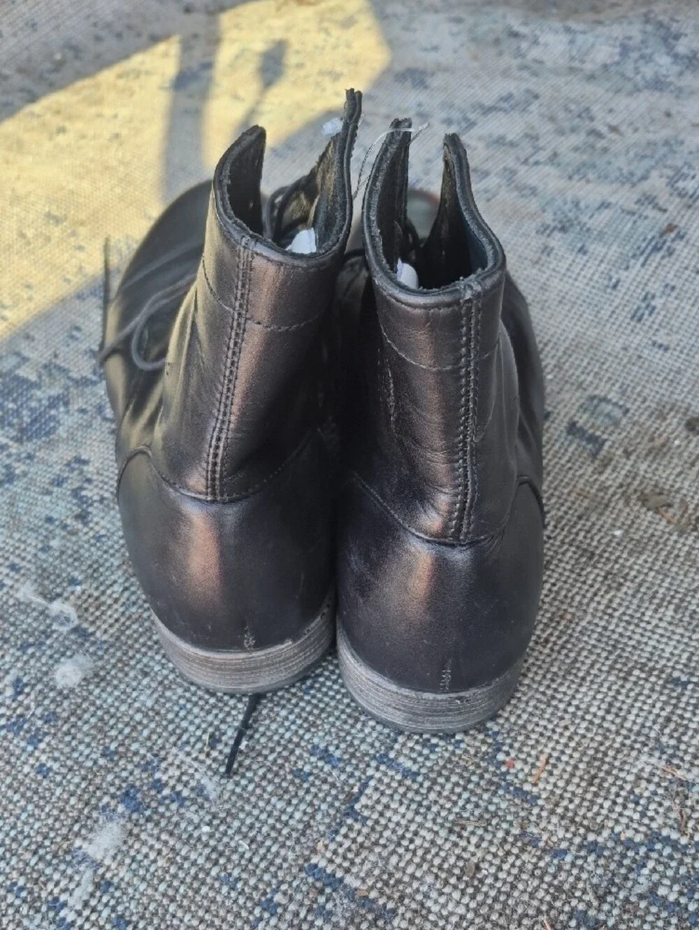Men's Black Leather Lace-Up Ankle Boots by VEX